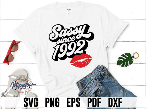 Download Retro Sassy Since 1992 with Lips - Premium Resources