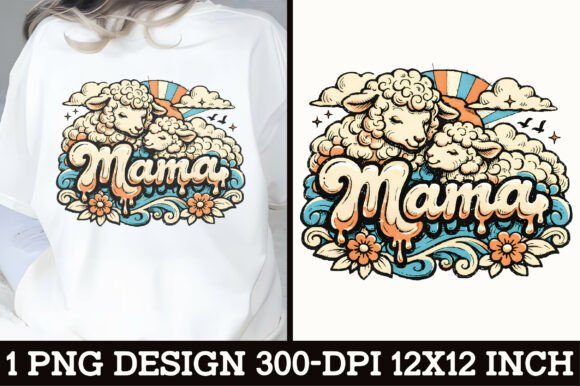 Download Sheep Mama Vintage T-Shirt Design - Premium Resources